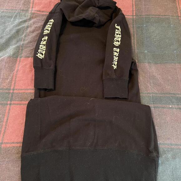 Women's Black vintage Y2K hooded dress - Picture 6 of 6